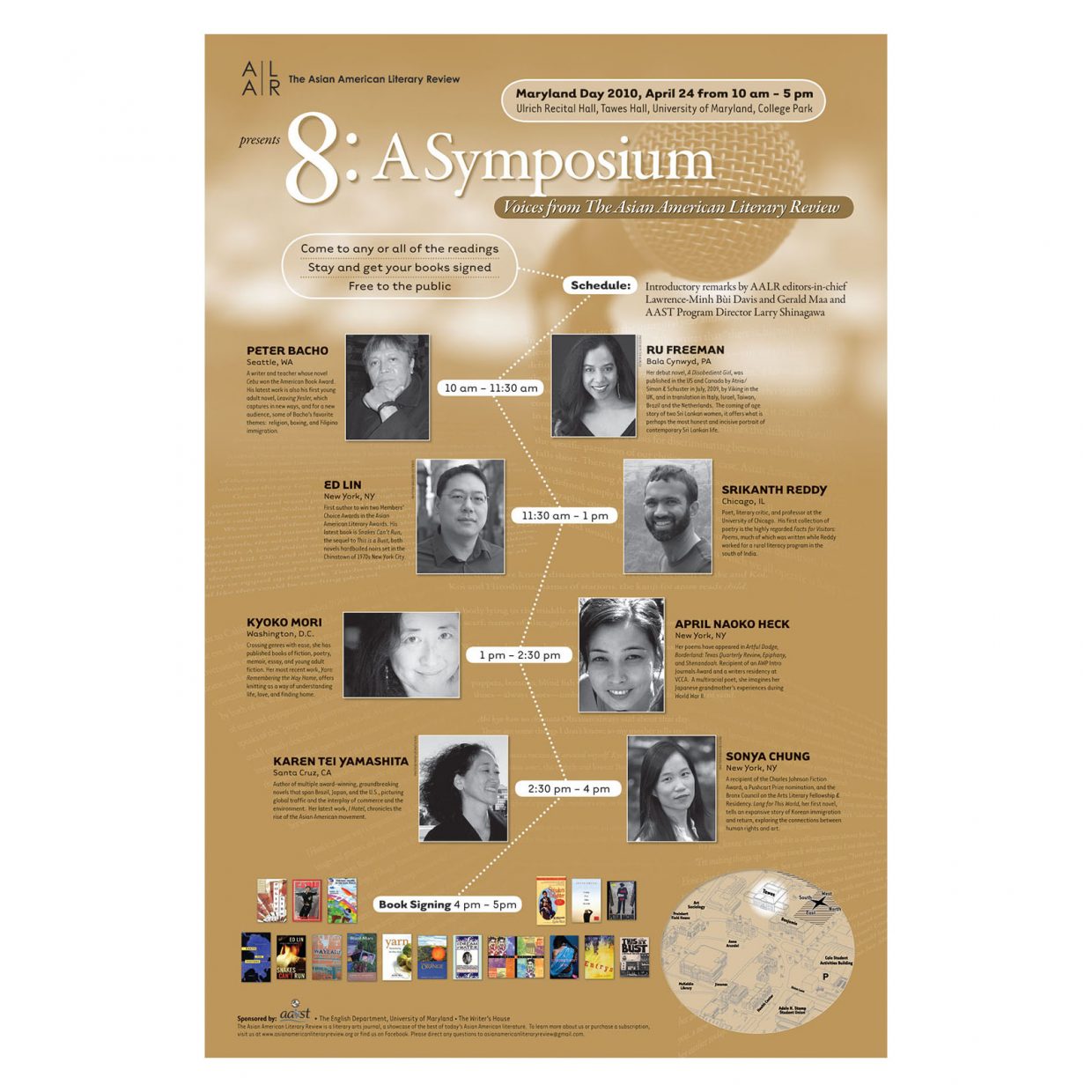 Poster for writers' symposium presented by The Asian American Literary Review
